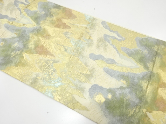 アンティーク　壷垂れに花唐草模様織り出し袋帯（材料）